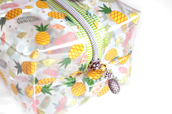 *Clear Vinyl* Pineapple Boxy Toiletry Bag