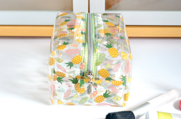 *Clear Vinyl* Pineapple Boxy Toiletry Bag
