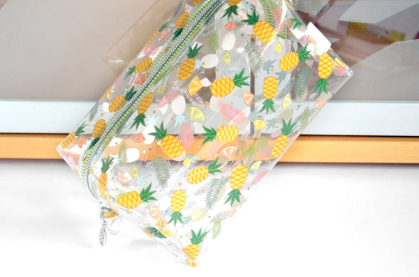 *Clear Vinyl* Pineapple Boxy Toiletry Bag
