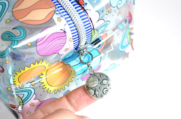 *Clear Vinyl* Outer Space Boxy Toiletry Bag