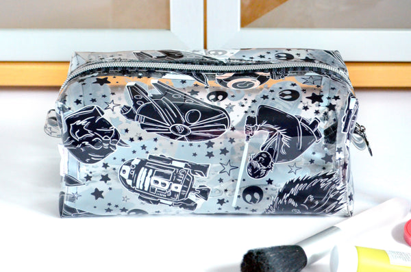 *Clear Vinyl* In a Galaxy Far Away Boxy Toiletry Bag