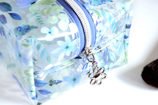 *Clear Vinyl* Blueberry Fields Boxy Toiletry Bag