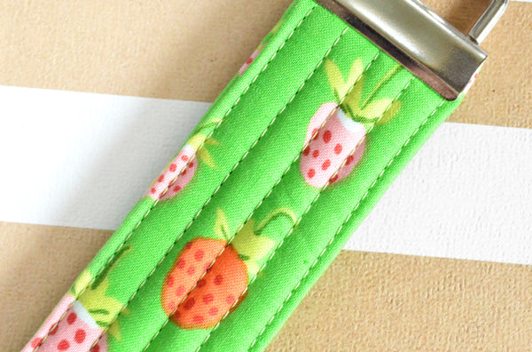Strawberry Fabric Keychain