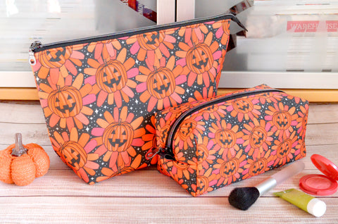 Pumpkin Daisy - Jumbo & Boxy Toiletry Bags