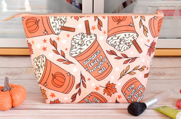 Pink Pumpkin Spice - Jumbo & Boxy Toiletry Bags