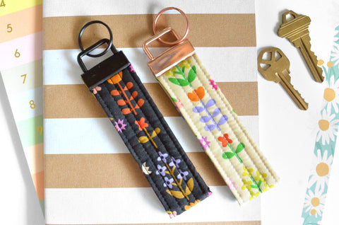 Favourite Flowers Fabric Keychain