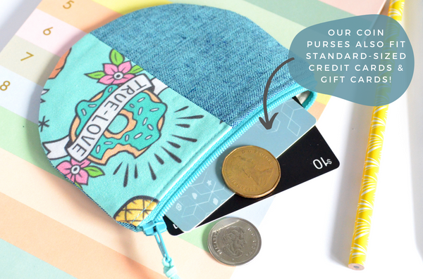 Blue 90's Nostalgia Round Coin Purse