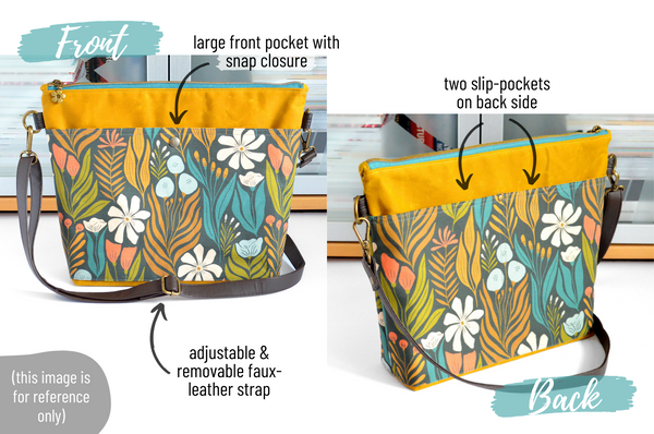 Dark Blue Daisy Crossbody Bag