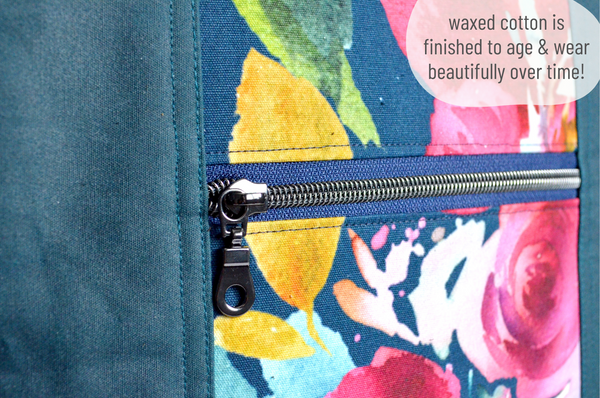 Navy Blue Watercolour Floral Crossbody Tote Bag