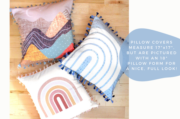 Pillow Cover - Minimalist Boho Rainbow in Saddle