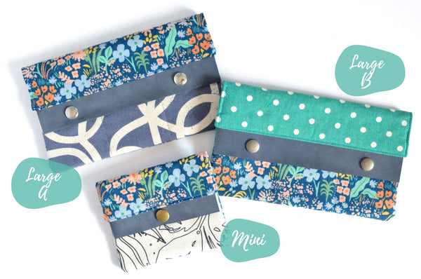 Periwinkle Rifle Paper Co Floral Leather Snap Wallet