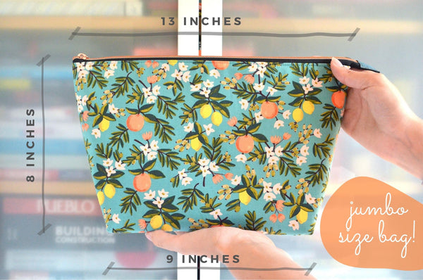 Rifle Paper Co Yellow Birch Floral Jumbo Toiletry Bag