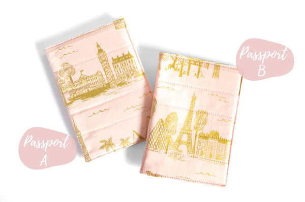 Rifle Paper Co Pink & Gold Passport Cover