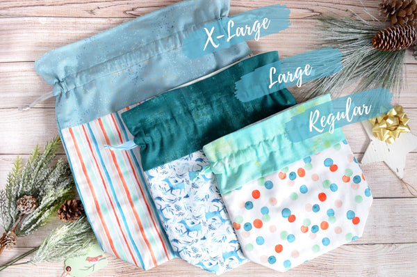 Winter Wonderland Fabric Gift Bags *X-Large, Large, & Regular Sizes*