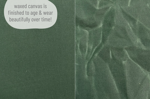 Waxed Canvas Cypress Green Double-Zip Wristlet