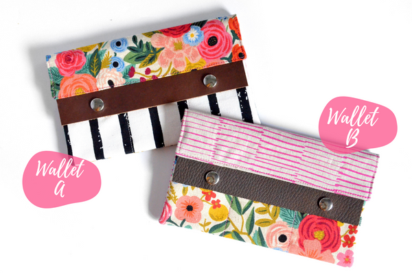 Pink Rifle Paper Co Garden Party Leather Snap Wallet