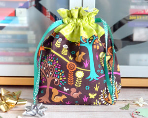 Purple Woodland Fabric Gift Bag