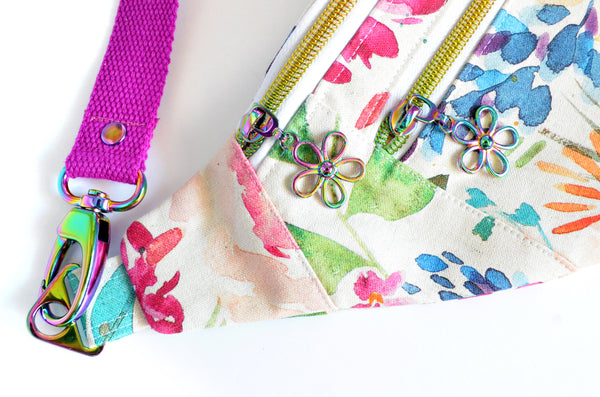 Rainbow Watercolour Floral Fanny Pack