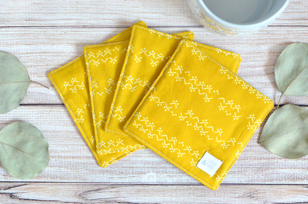 Unruly Nature Drink Coaster Set in Yellow