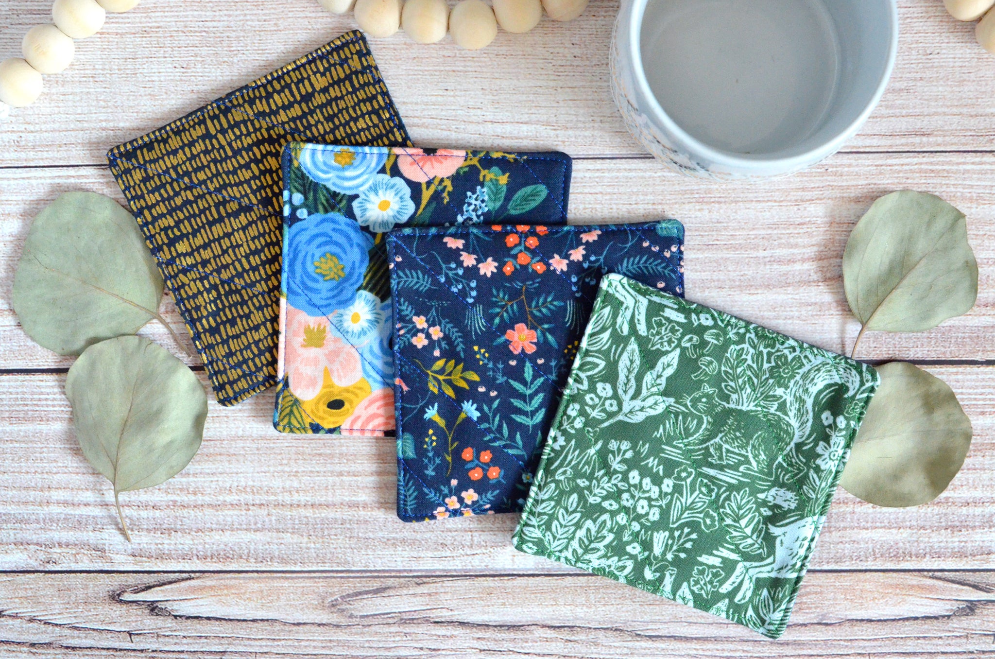 Navy Rifle Paper Co Floral Drink Coaster Set
