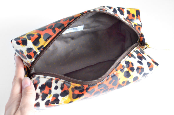 Leopard Print Laminated Toiletry Bag