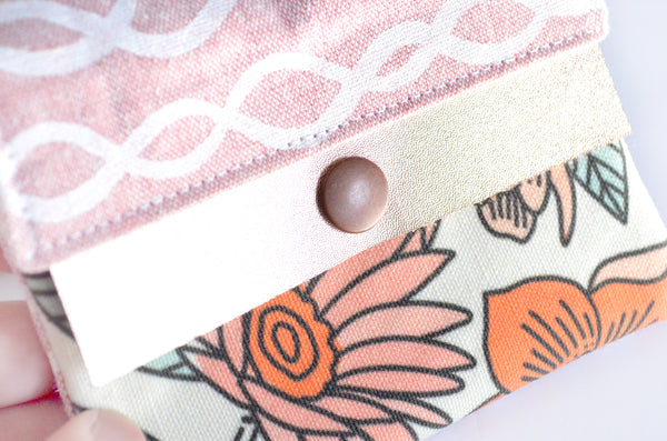 Spring Happy Floral Mini Leather Snap Wallet