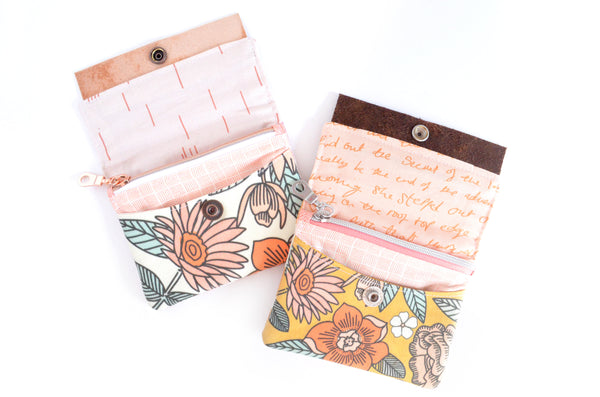 Spring Happy Floral Mini Leather Snap Wallet