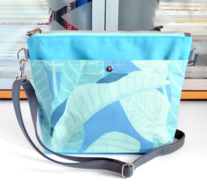 Bright Blue Tropical Crossbody Bag