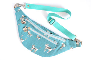 Bright Blue Tiger Kitty Fanny Pack