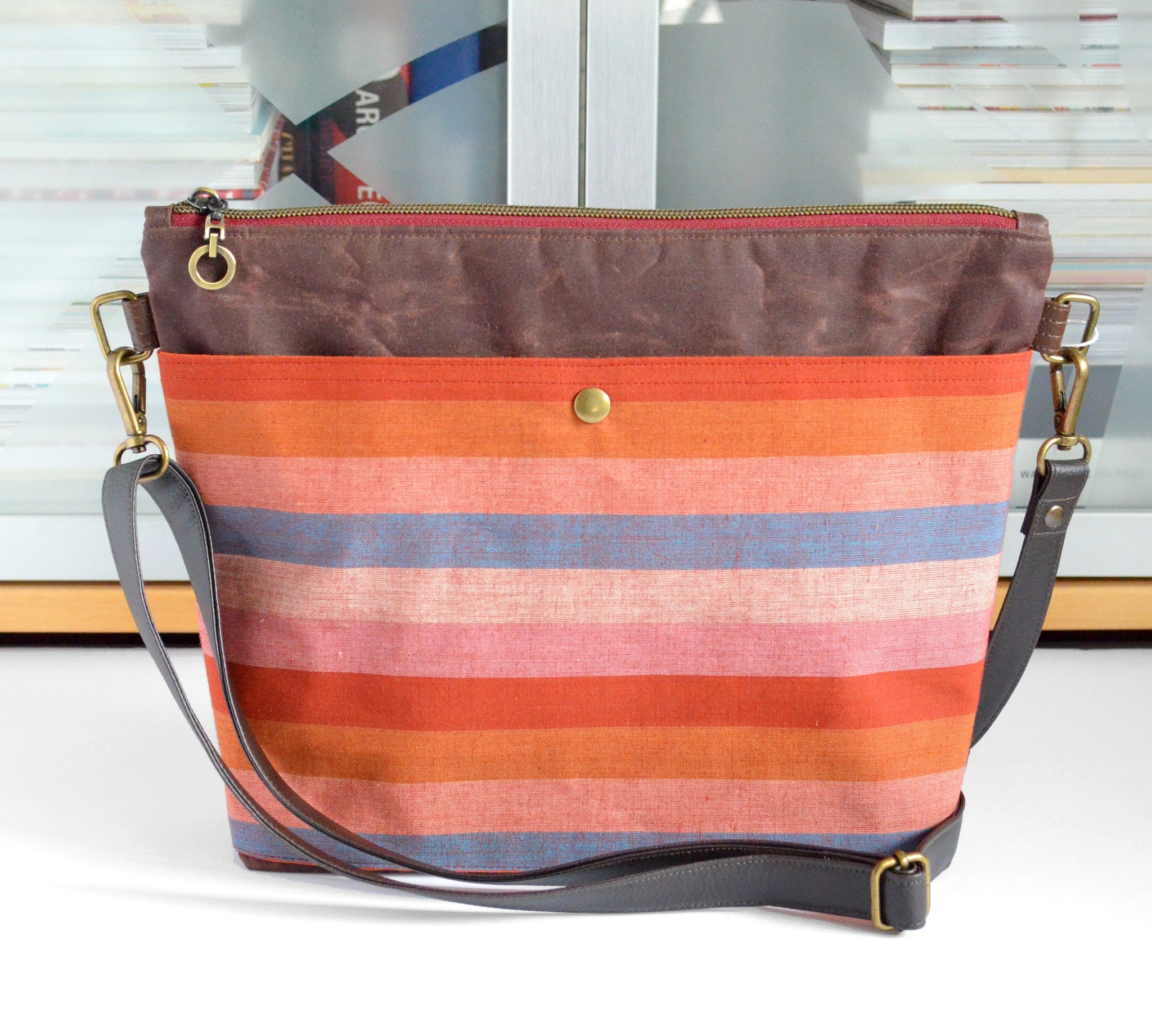Woven Honey Stripe Crossbody Bag