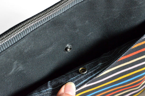 Black Rainbow Woven Stripe Crossbody Bag