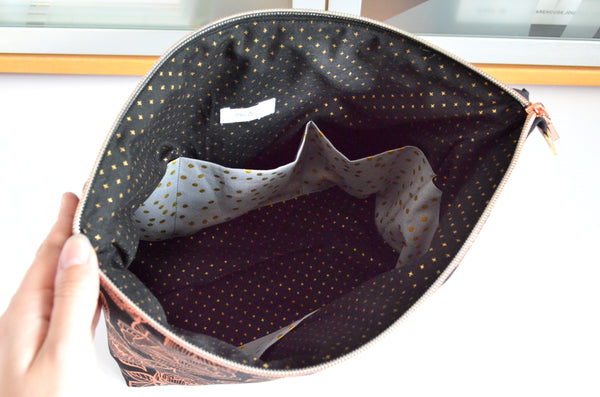 Black & Rose Gold Floral - Jumbo & Boxy Toiletry Bags