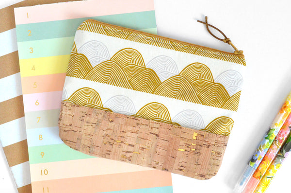 Golden Hour Cork Leather Pouch