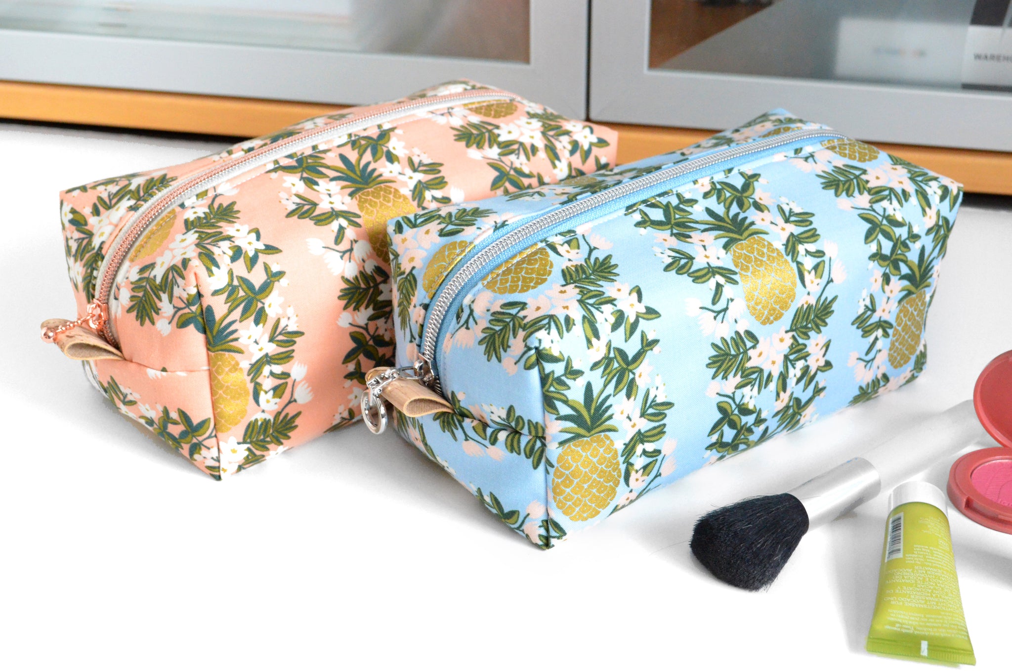 Rifle Paper Co Pineapple Boxy Toiletry Bag