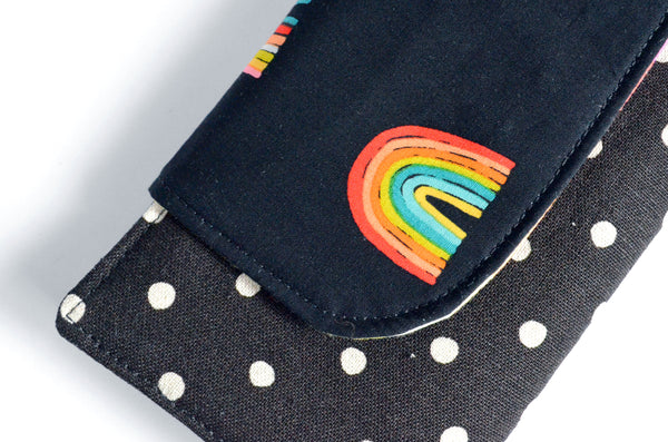 Black Polka-Dot Rainbow Wallet