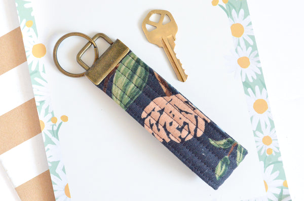 Rifle Paper Co Peony Canvas Keychain