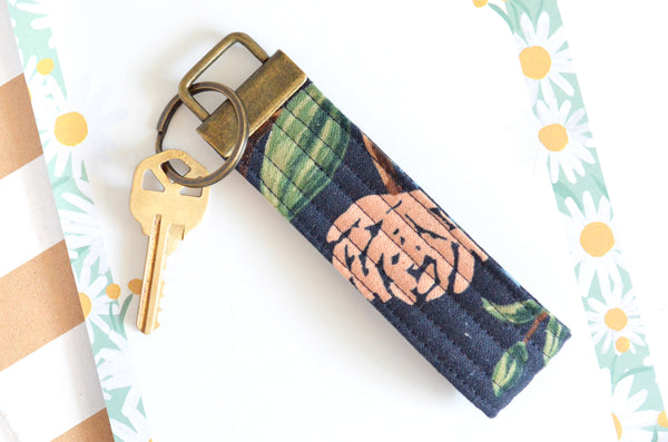 Rifle Paper Co Peony Canvas Keychain