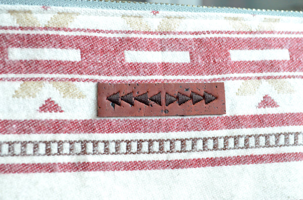 Red & White Taos Waxed Canvas Pouch