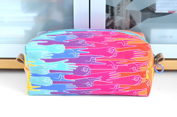 Rainbow "Put Your Hands Up" Boxy Toiletry Bag
