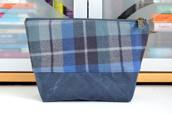 Royal Blue Waxed Canvas Pouch