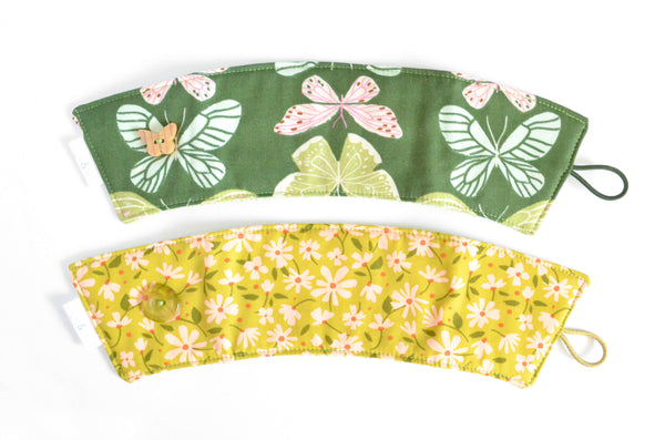 Green Floral & Butterfly Coffee Sleeve