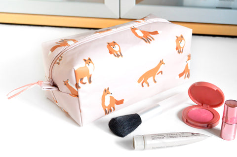 Pink Fox Laminated Toiletry Bag