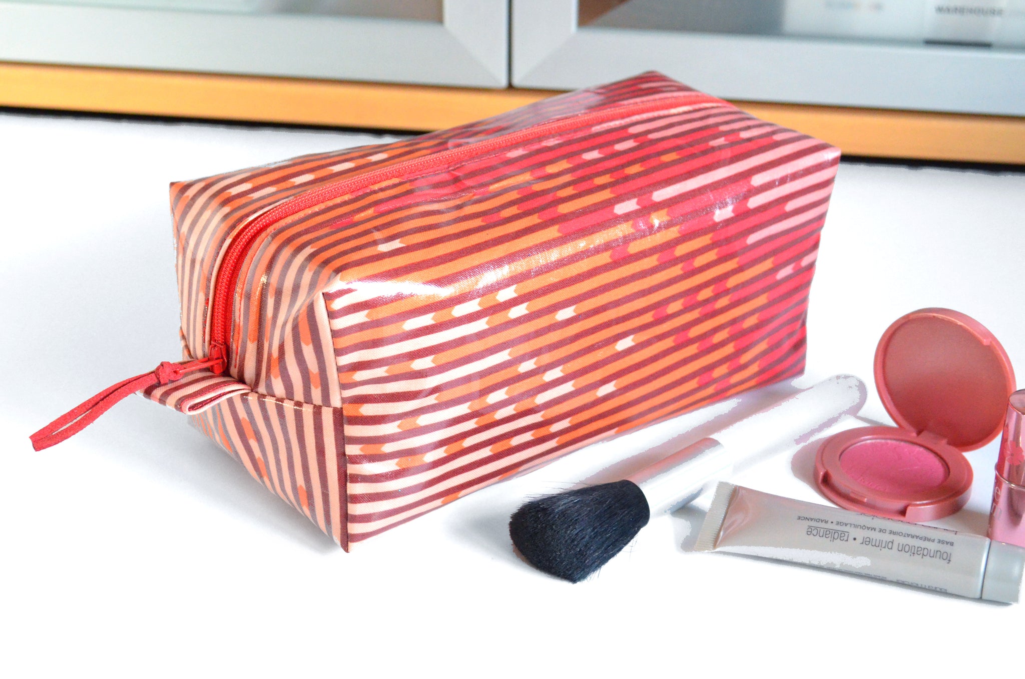 Red Saltwater Laminated Toiletry Bag