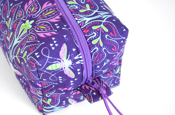 Purple & Blue Floral Toiletry Bag