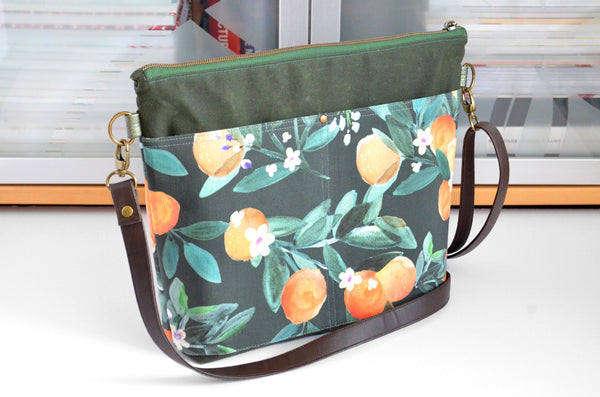 Forest Green Citrus Crossbody Bag