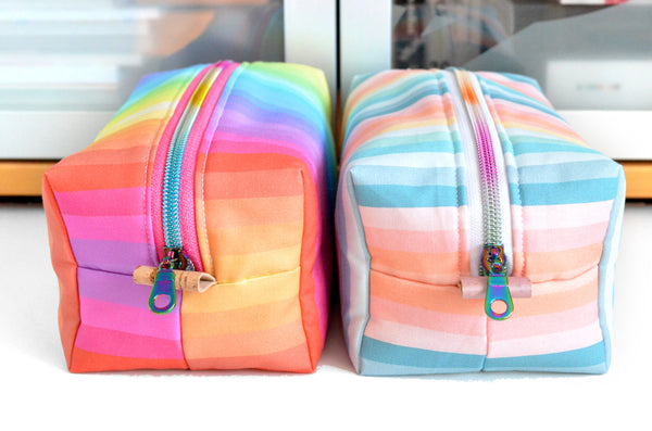 Rainbow Stripe Boxy Toiletry Bag