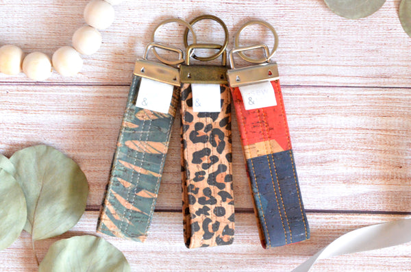 Tropical Cork Leather Keychain Gifting Set