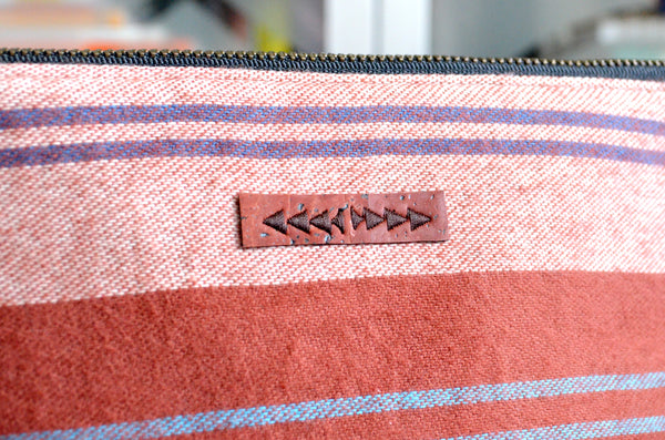 Striped Taos Waxed Canvas Pouch