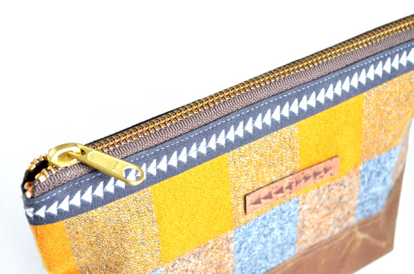 Gold Waxed Canvas Pouch