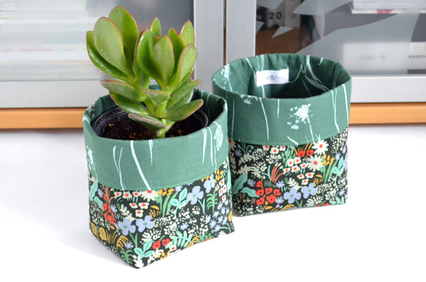 Green Rifle Paper Co Floral Fabric Plant Pot